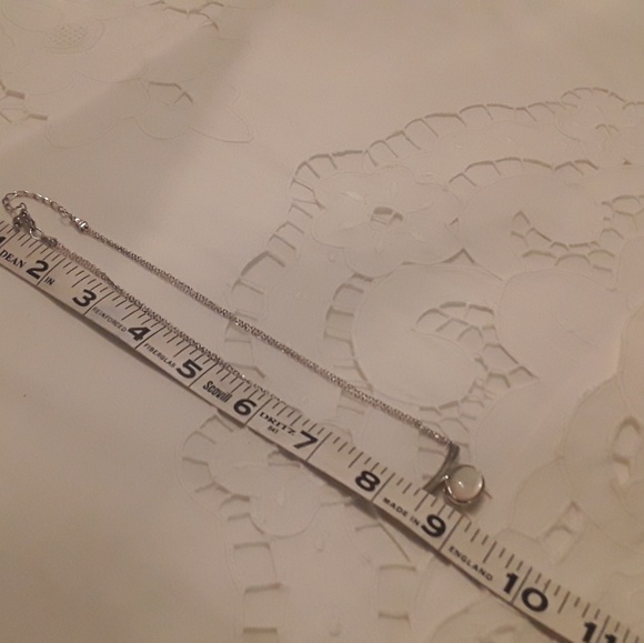 STERLING 925 DOUBLE CHAIN WITH/MOP SLIDE NECKLACE - Picture 6 of 8